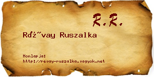 Révay Ruszalka névjegykártya